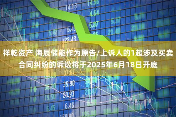 祥乾资产 海辰储能作为原告/上诉人的1起涉及买卖合同纠纷的诉讼将于2025年6月18日开庭