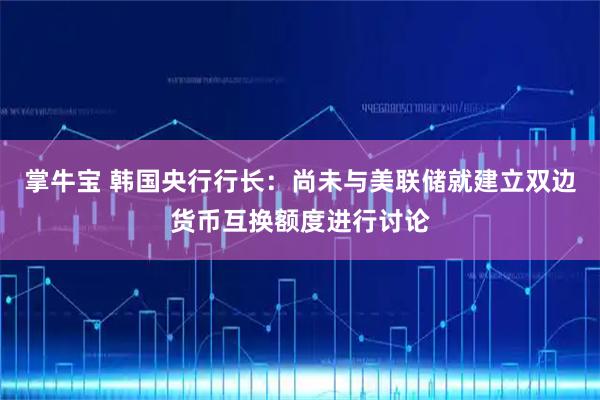 掌牛宝 韩国央行行长:尚未与美联储就建立双边货币互换额度进行讨论