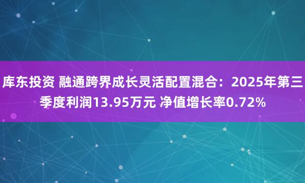 库东投资 融通跨界成长灵活配置混合:2025年第三季度利润13.95万元 净值增长率0.72%