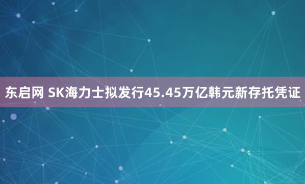 东启网 SK海力士拟发行45.45万亿韩元新存托凭证